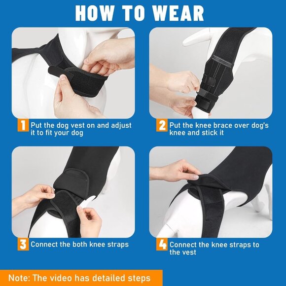 Dog rear Knee Brace Hind Legs Torn ACL Luxating Patella Ligament Arthritis - Picture 7 of 7